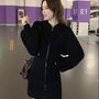 ワンピース ◆前チャック フード付き ワンピース 長袖 ショート 楽ちん(2)
