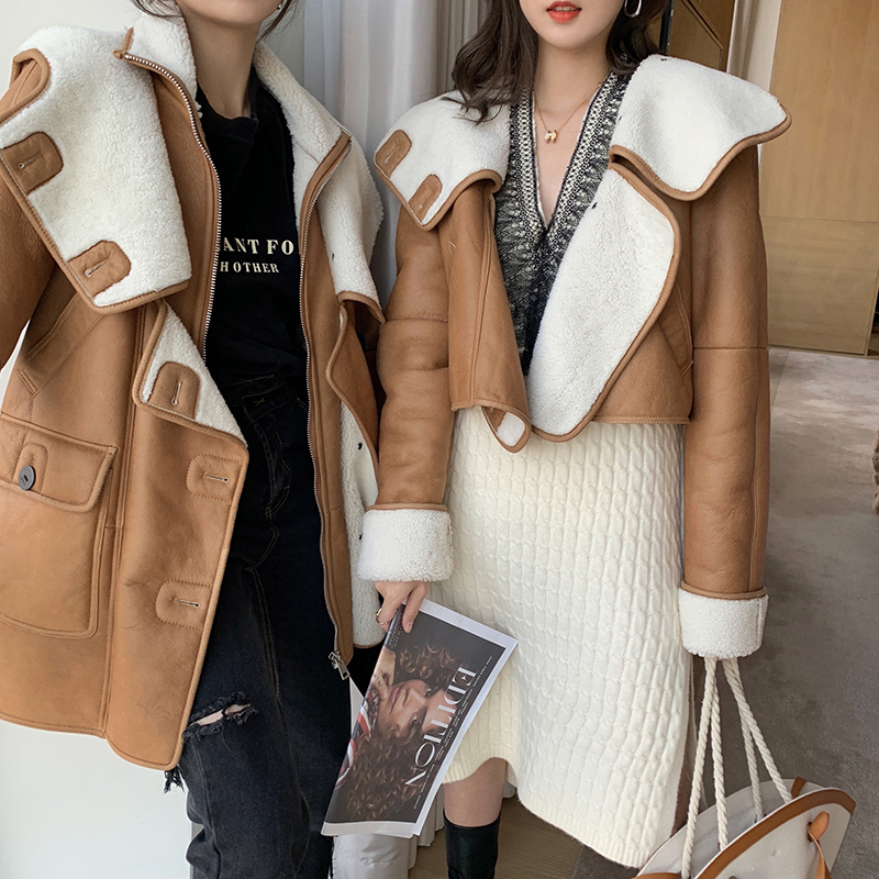 素敵 シープスキン ビッグカラー ジャケット コート ファー