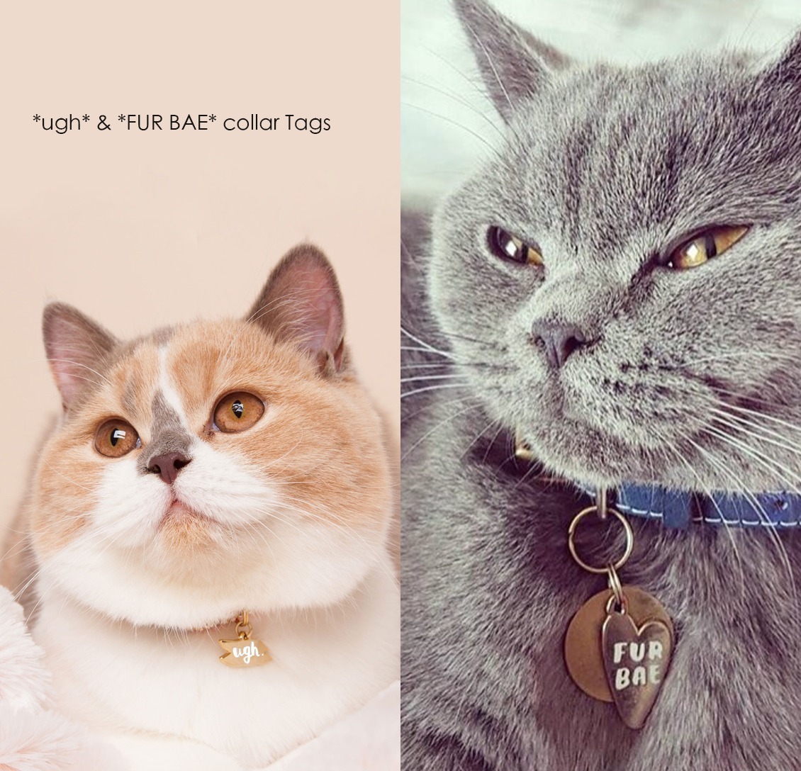 ☆☆ helloharriet ☆☆ 'Ugh' & 'Fur Bae' 首輪タグ セット