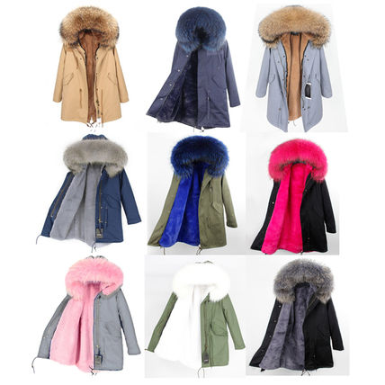 Parkas Fur Plain Parkas