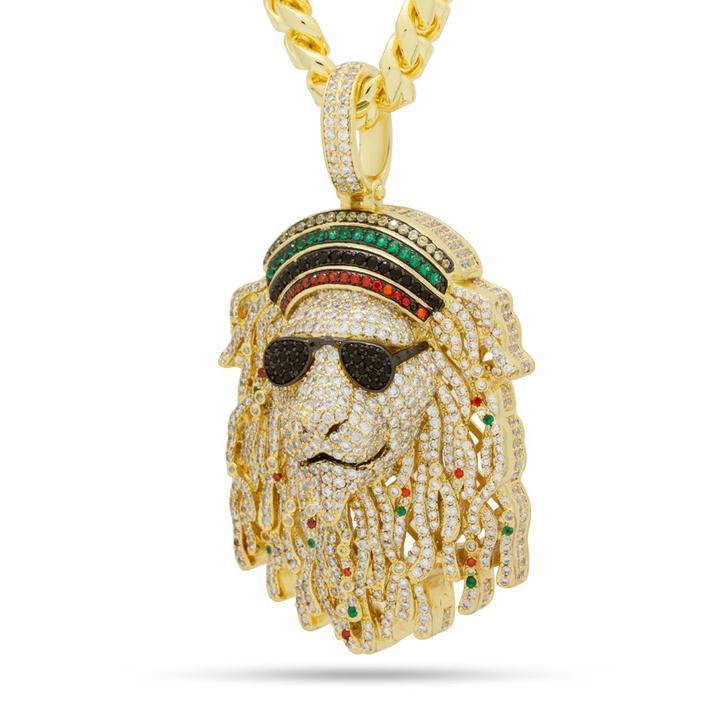 送料税込【King Ice】ICY RASTA LION ネックレス☆国内発送