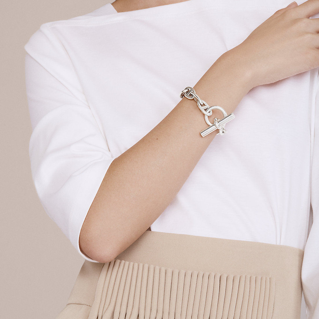 【追跡送込】HERMES 大人気 ブレスレット シェーヌ・ダンクル GM