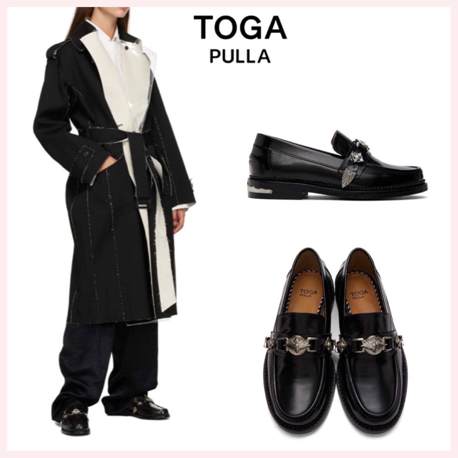 TOGA PULLA 関税込♪NEW♪レザー ハードウェア ローファー ウェッブ