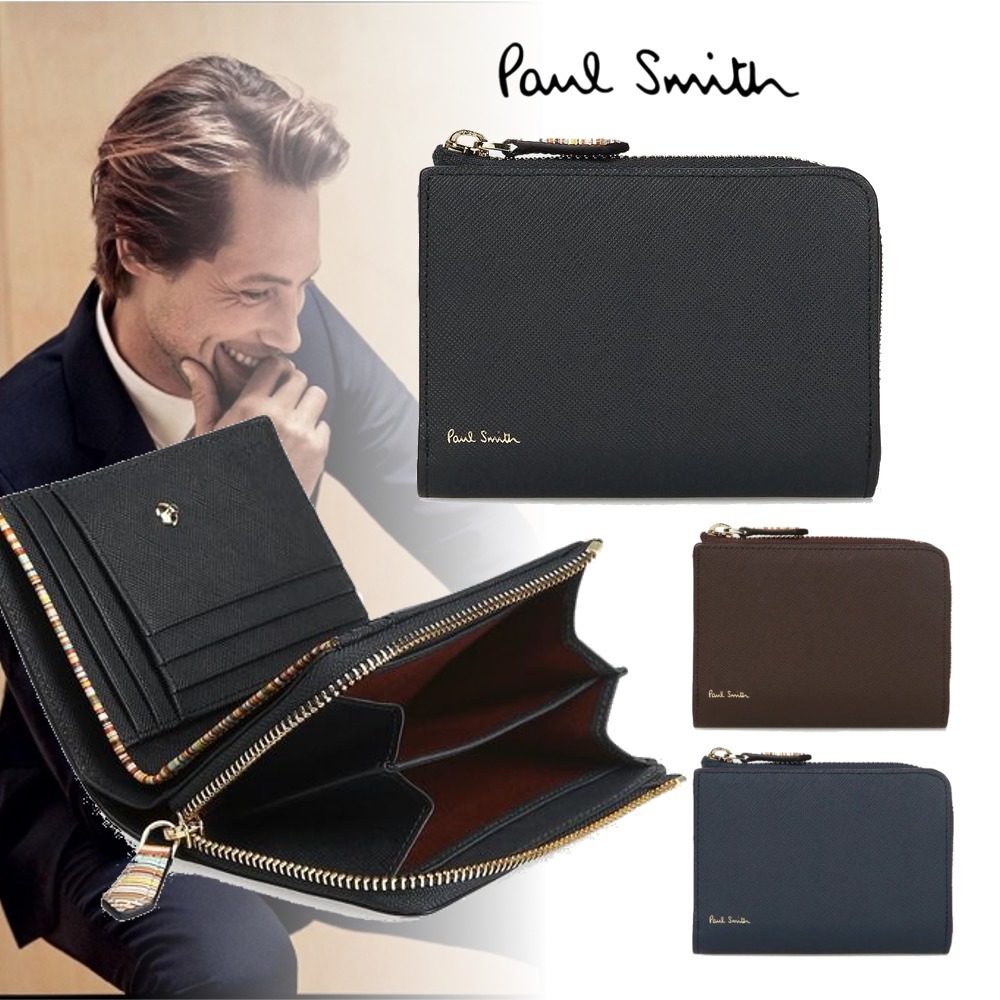 【Paul Smith】完売必至!ジップストローグレイン 2つ折り財布