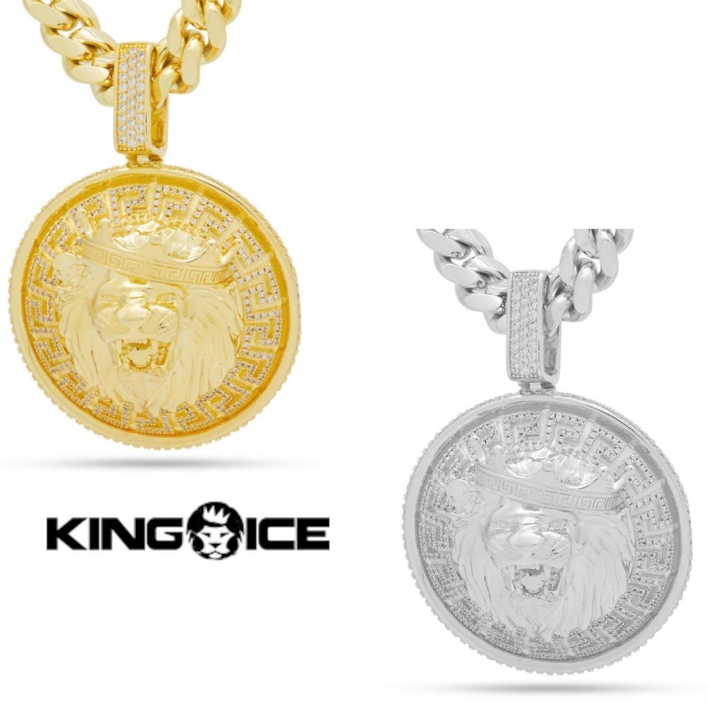 KING ICE(キングアイス) ライオン シールド ネックレス*2色