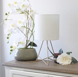 テーブルランプ 照明 ライト メタルベース 高さ34cm Gold/White
