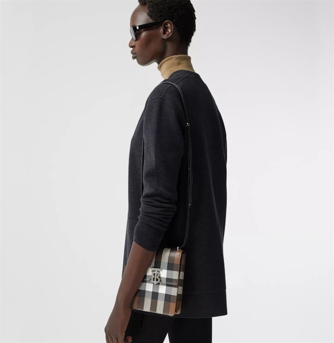 バーバリー チェック プリント レザー ロビン バッグ (Burberry ...