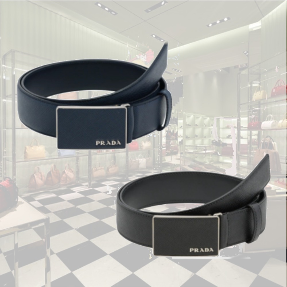 『3年保証』 PRADA サフィアーノレザー ベルト ベルト 『3年保証』 PRADA サフィアーノレザー ベルト ベルト
