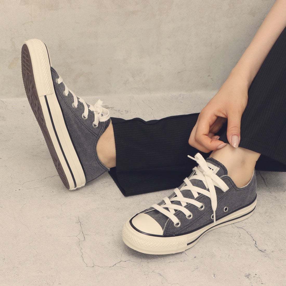 【CONVERSE★ALL STAR】ＵＳフレイドデニム オックス☆2カラー CONVERSE☆ALL STAR】USフレイドデニム オックス☆2カラー