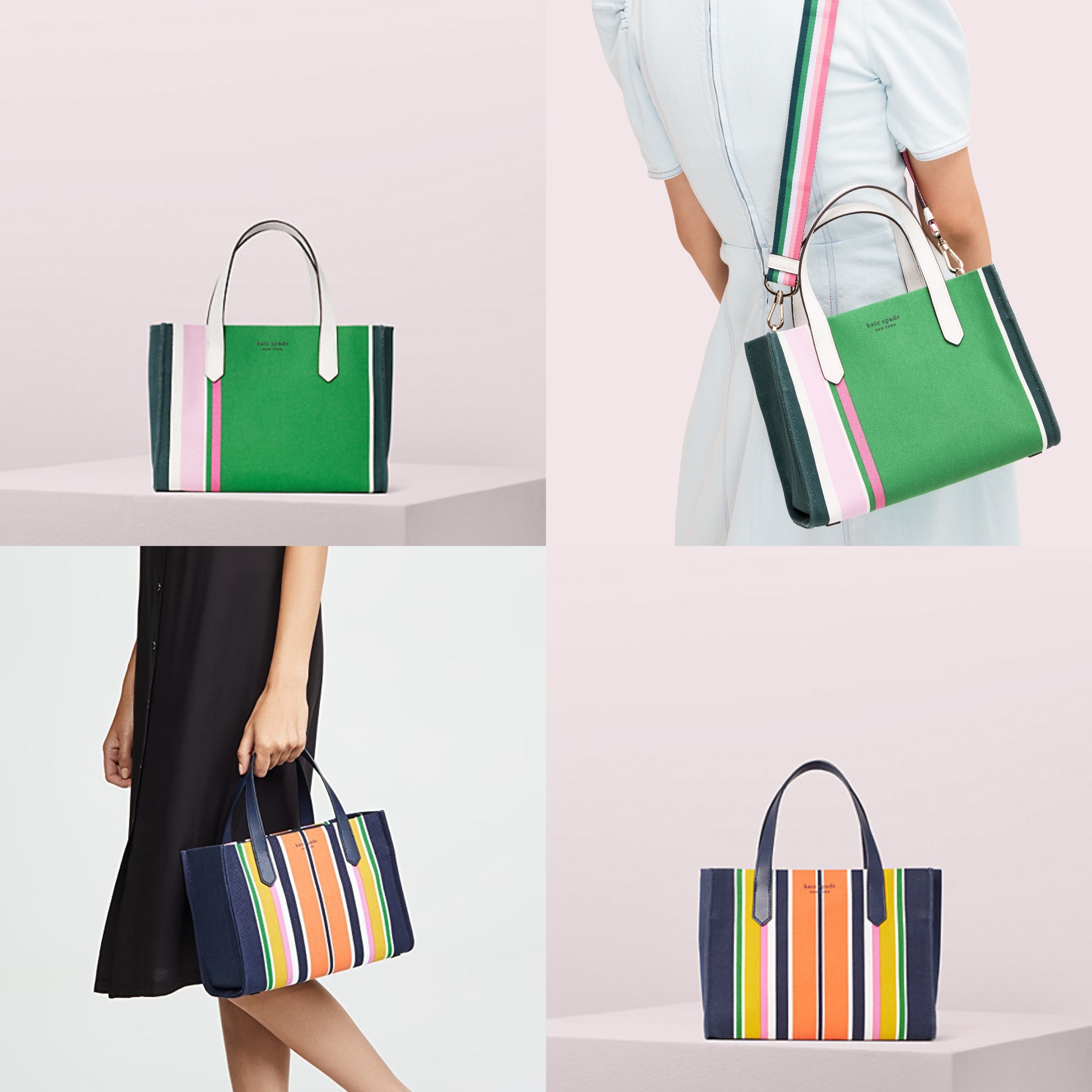 即発★KATE SPADEケートスペード素敵KITT STRIPE MEDIUM SATCHEL