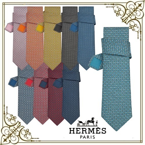 HERMES☆シルクツイルタイ 8cm ダブルH ネクタイ ギフトに