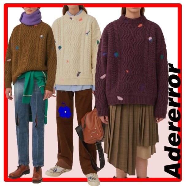 開店記念セール! ☆韓国の人気☆【Adererror】☆Stain kni.t☆ニット 通販卸し売り adererror Ivoryニット、セーター knit Stain ニット/セーター