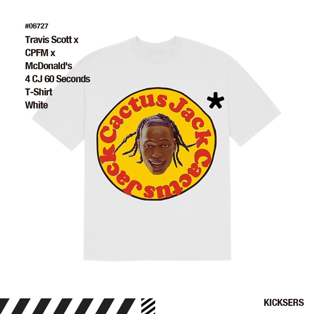話題コラボ Travis Scott CPFM McDonald 60 Seconds Tee White