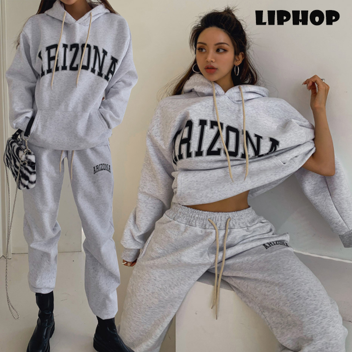 [LIPHOP]男女兼用♪ロゴトレーニングセットアップ 4color L35