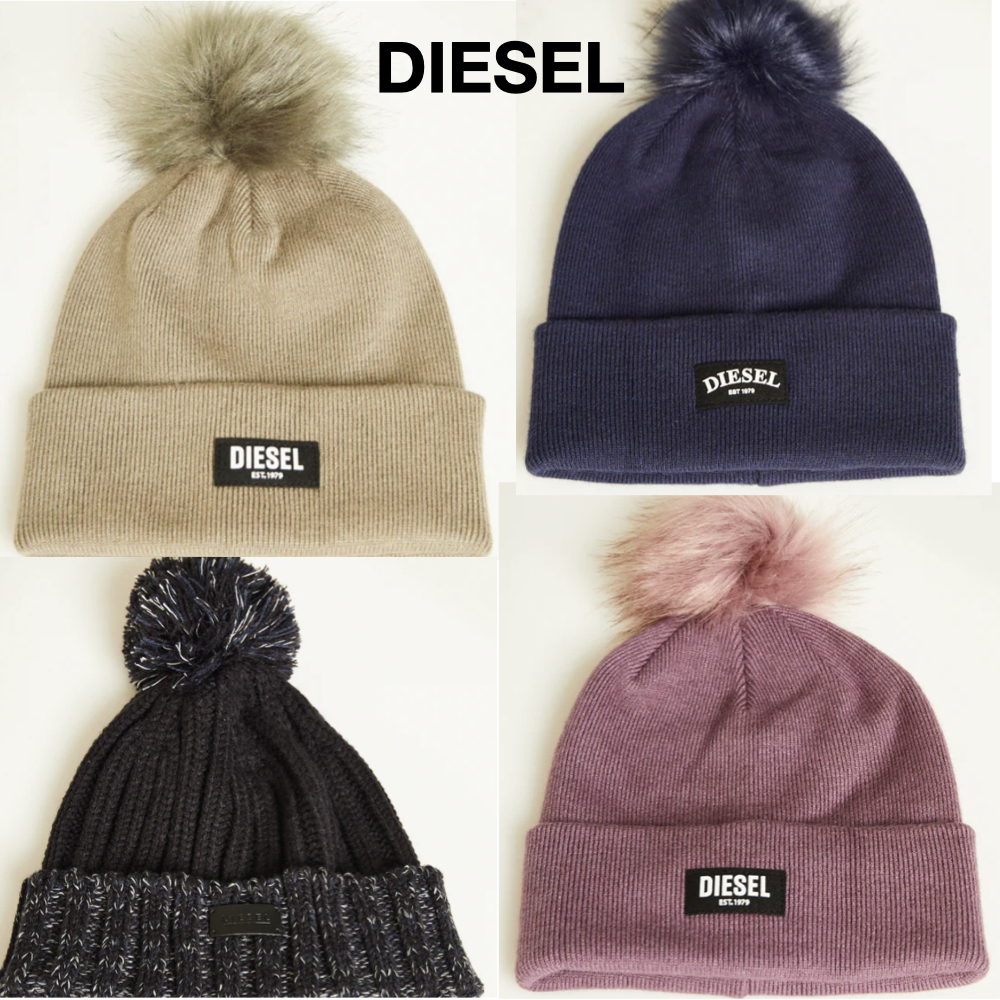 ☆DIESEL☆ユニセックスで使えるニット帽★ロゴ★海外限定！