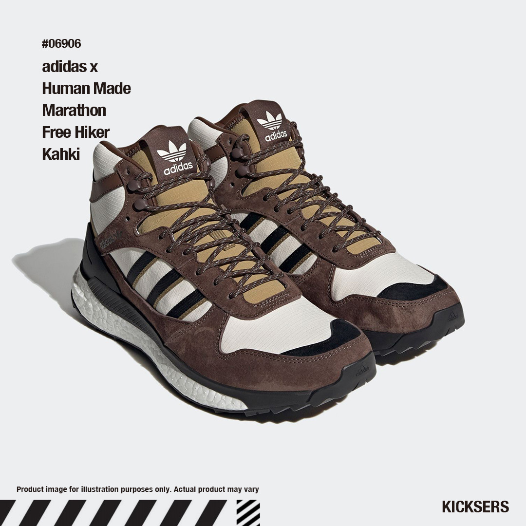 人気話題コラボ adidas x Human Made Marathon Free Hiker Kahki