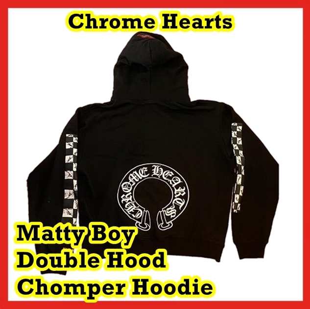 パーカー・フーディ Chrome Hearts Matty Boy Double Hood Chomper Hoodie Black