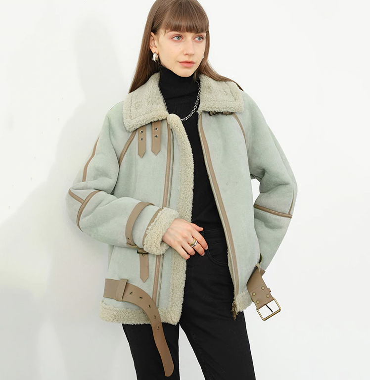 リュクス フェイクムートン ボア  ジャケット コート
