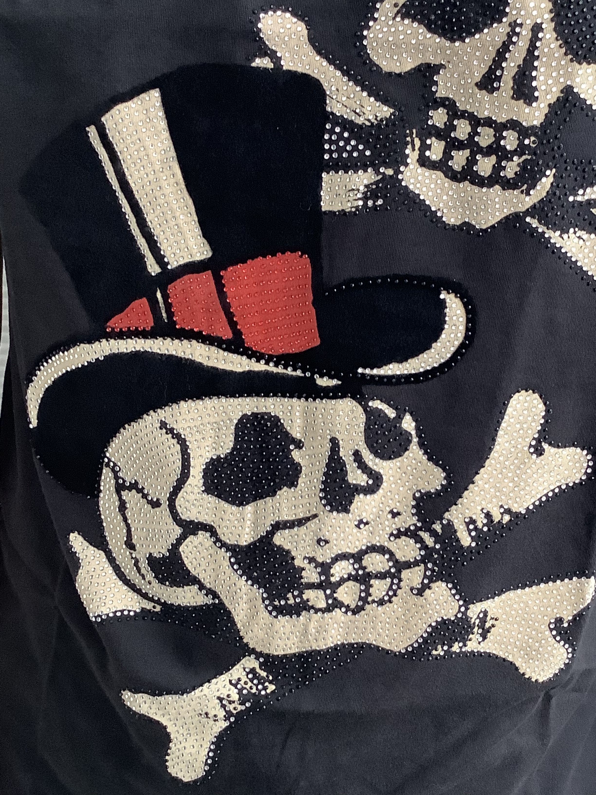 ED HARDY(エドハーディー)SKULL スカル ビーズデザインTシャツ T