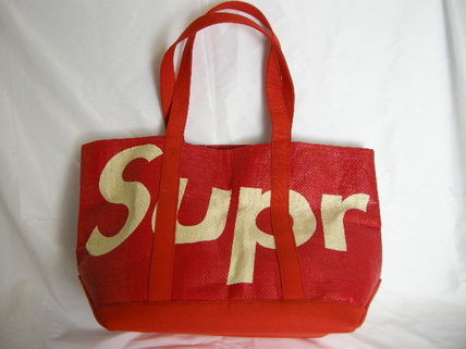 Supreme 2020 SS 20SS ◆ Supreme Raffia Tote BAG Straw Red (Raffia Tote Bag)