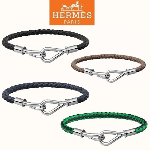 HERMES★Jumbo H★レザーブレスレット ジャンボ シルバー