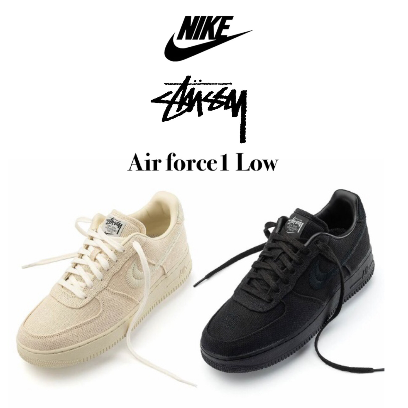 Nike × Stussy Air Force 1 Low Stussy CZ9084-001 CZ9084-200