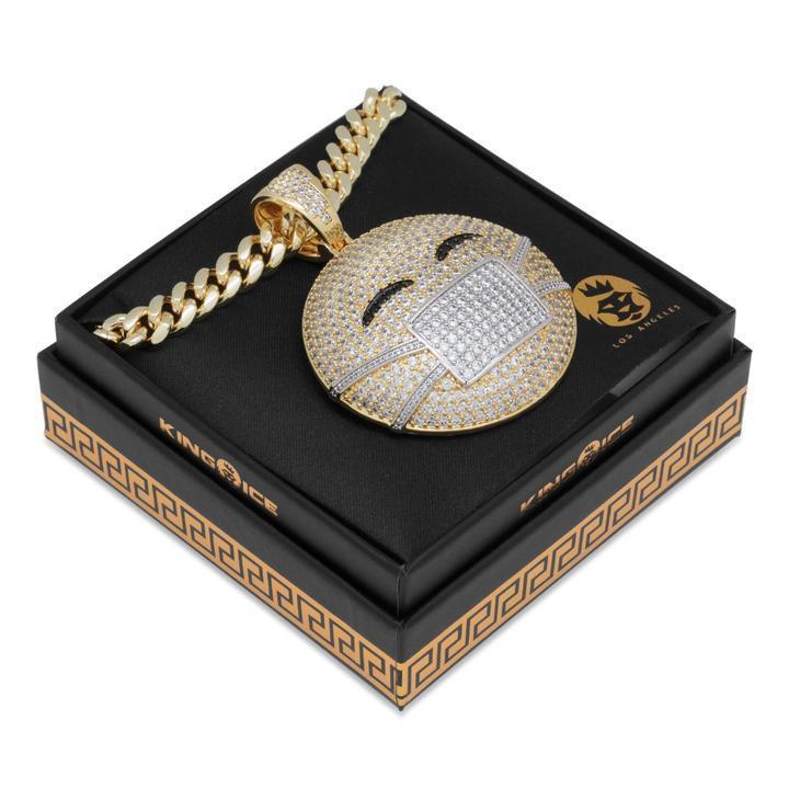 送料関税込【King Ice】MASKED EMOJI NECKLACE (2色) 国内発送 ゴールドネックレス キングアイス King Ice ゴーストエモジ