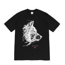 20AW Week4 Supreme Yohji Yamamoto Scribble Wolf Tee Black 黒
