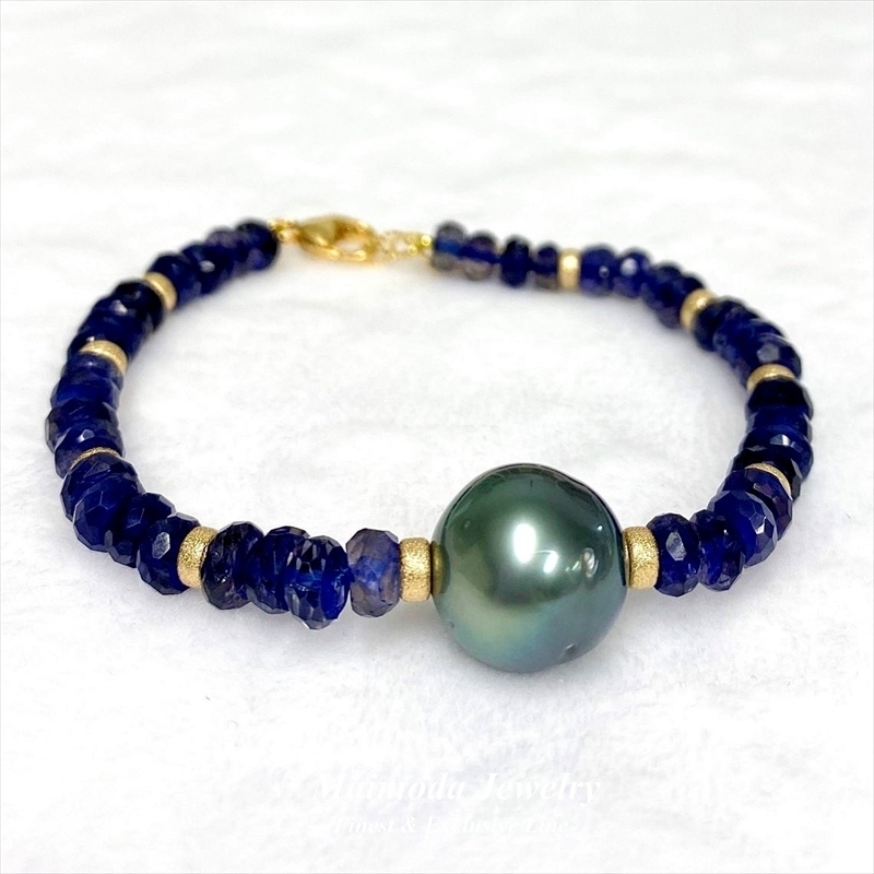 タヒチアンパール イオライト ブレスレット Maimoda Jewelry