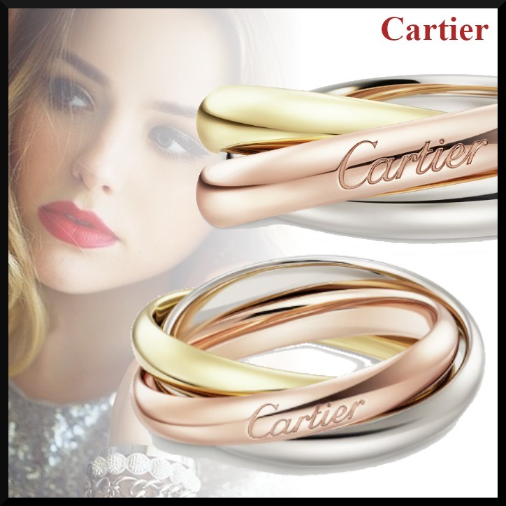 【Cartier】ホワイト ゴールド ローズ Classic トリニティリング