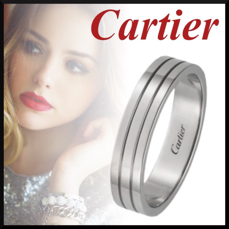 【Cartier】ホワイトゴールド ロゴトリニティウェディングリング