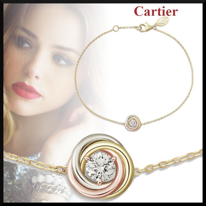 【Cartier】3カラー 18K ダイヤモンド トリニティ ブレスレット