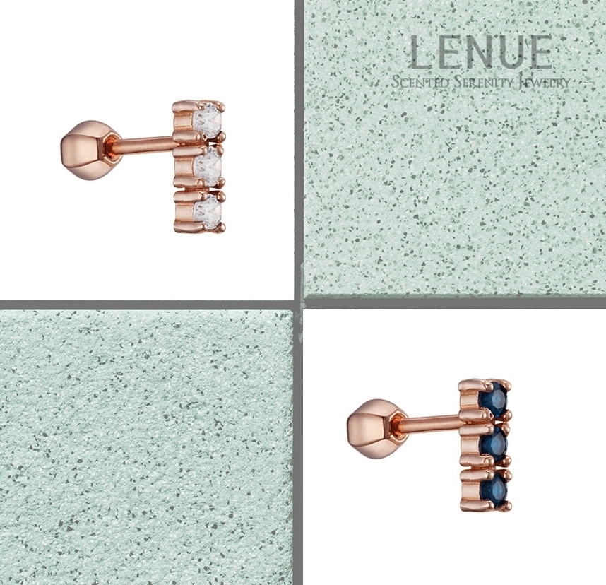 Lenue(レヌー)香りジュエリー☆14kgold COLOR CUBIC ピアス_2色