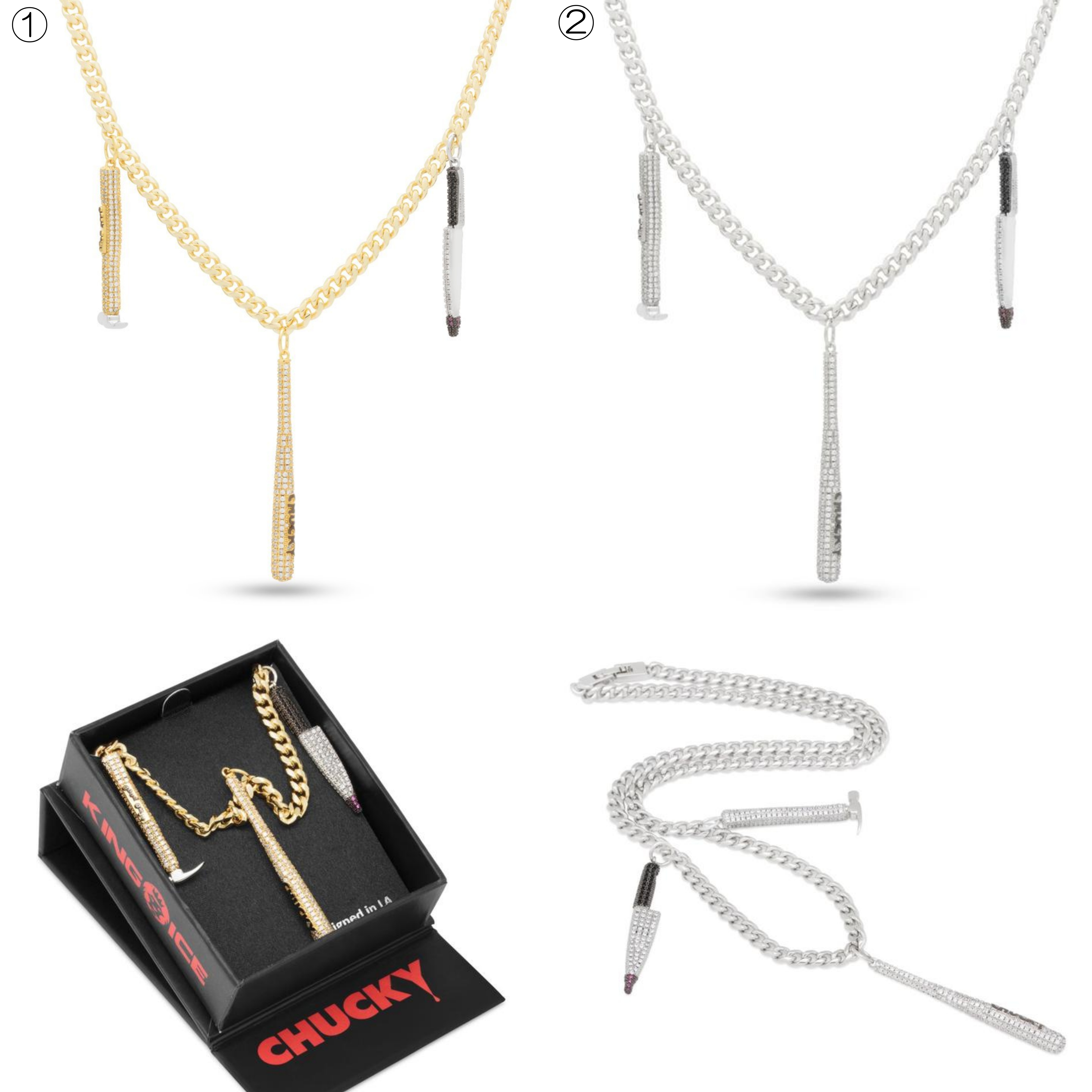 送税込【CHUCKY X KING ICE】WEAPONS SHOWCASE NECKLACE☆(2色)