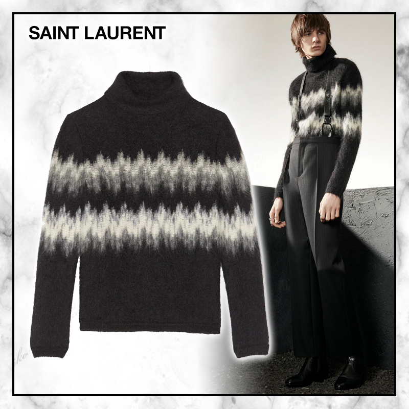 ◆Saint Laurent 20AW◆ モヘアタートルネックプルオーバー ◆灰