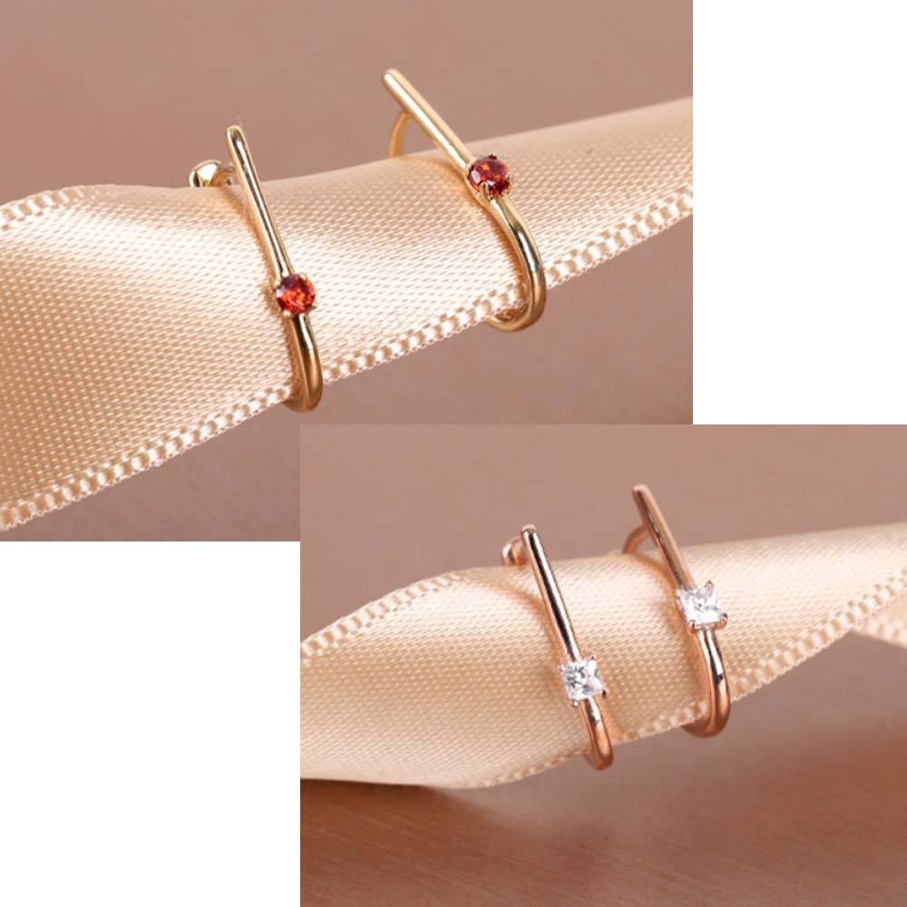 Lenue(レヌー)香りジュエリー☆14kgold 楕円CubicRingピアス_2色