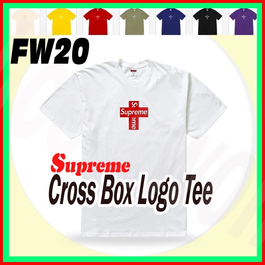 Tシャツ・カットソー 17 week FW 20 Supreme Cross Box Logo Tee