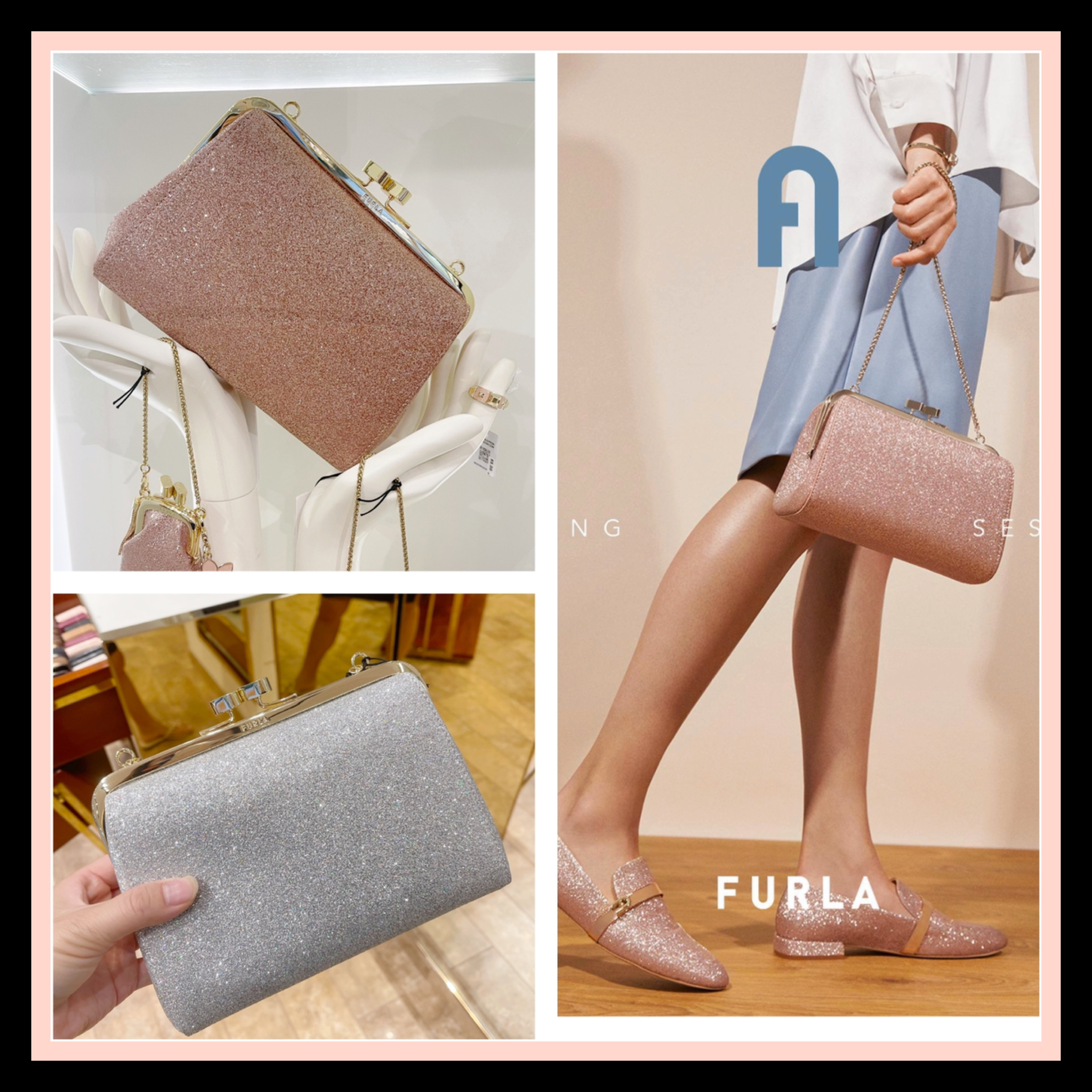 [FURLA] グリッター♪ EVENING クラッチ 2WAY