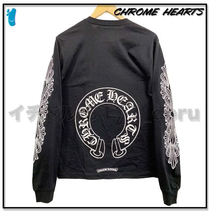 CHROME HEARTS More T-Shirts Street Style Long Sleeves Cotton Logos on the Sleeves 2