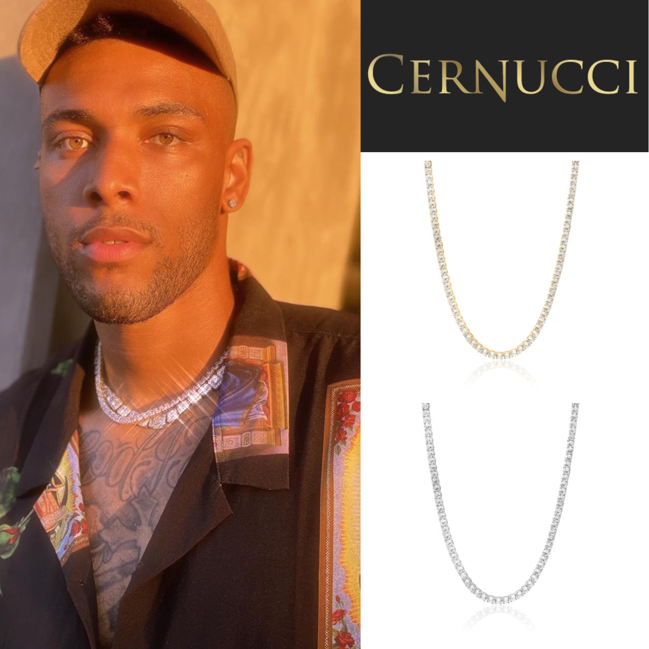 関税/送料込み【CERNUCCI】5MMテニスチェーン