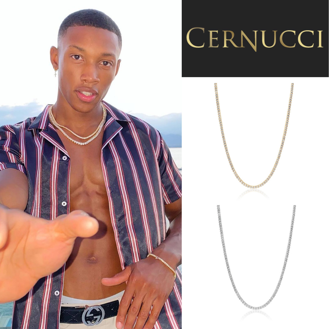 関税/送料込み【CERNUCCI】3MMテニスチェーン