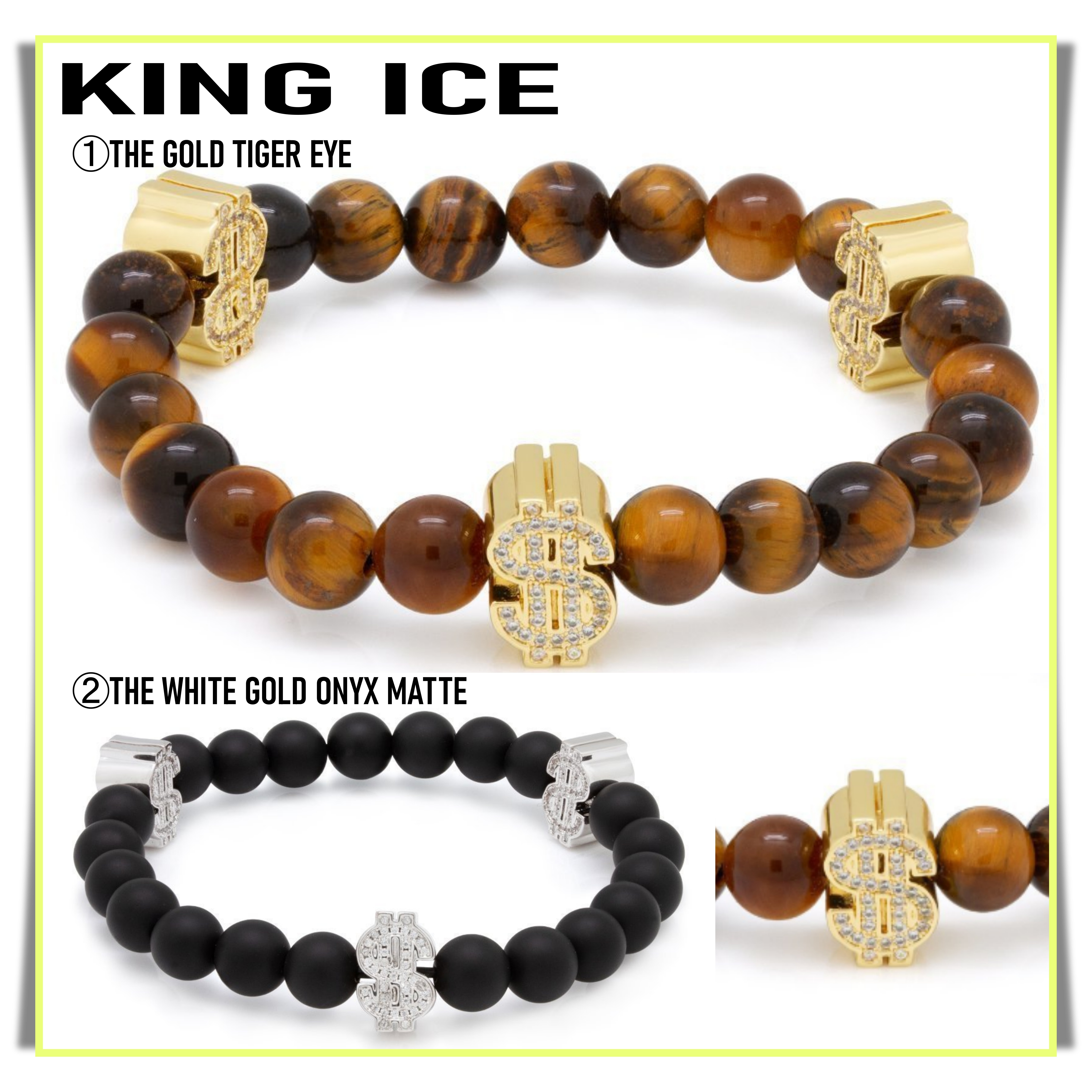 送料関税込【King Ice】MONEY SIGN BRACELET (2色)☆国内発送♪