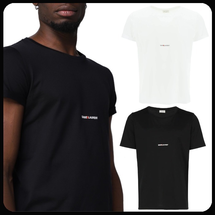 国内発 Saint Laurent ショートスリーブ ロゴ プリントTシャツ (Saint