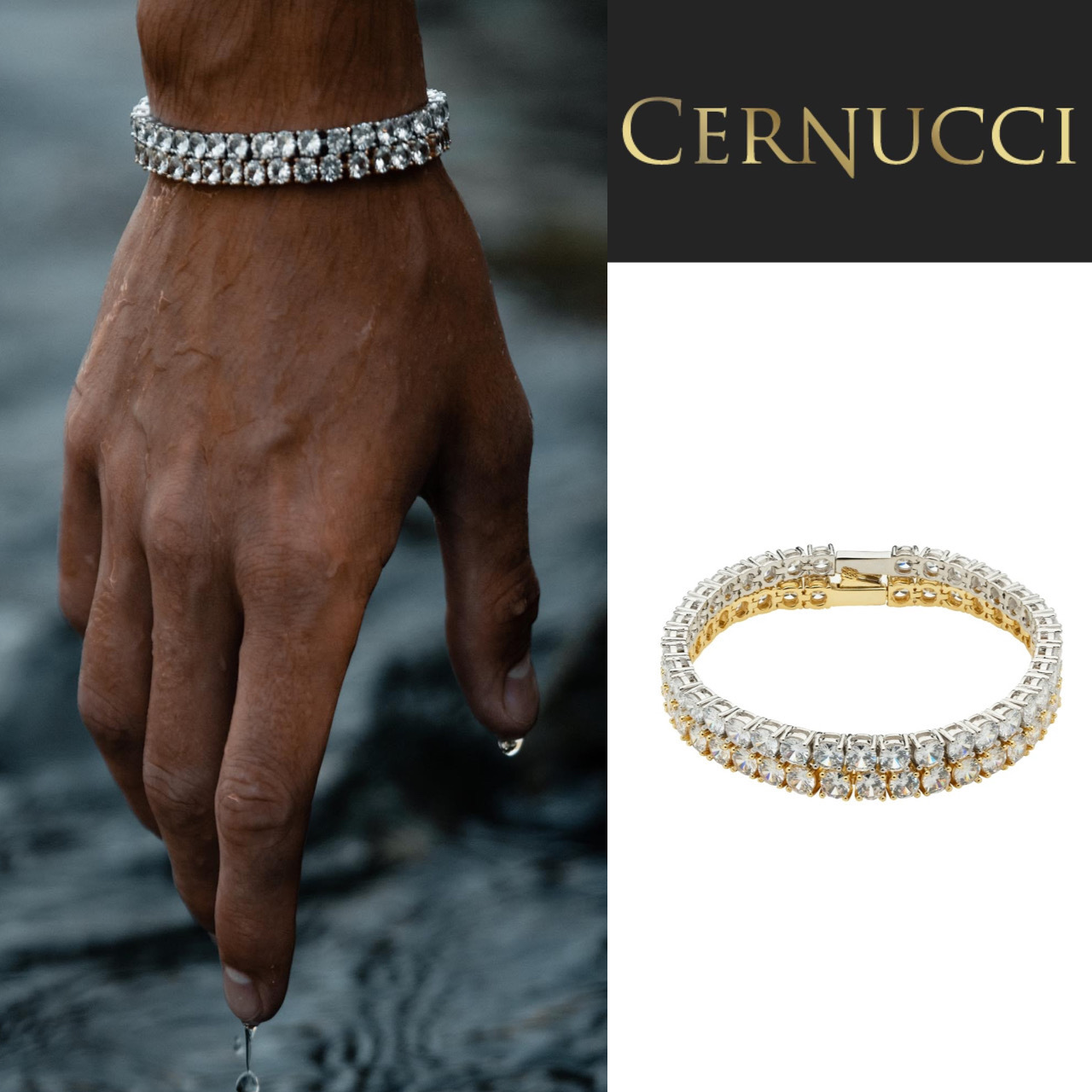 関税/送料込み【CERNUCCI】5MMテニスブレスレットバンドル