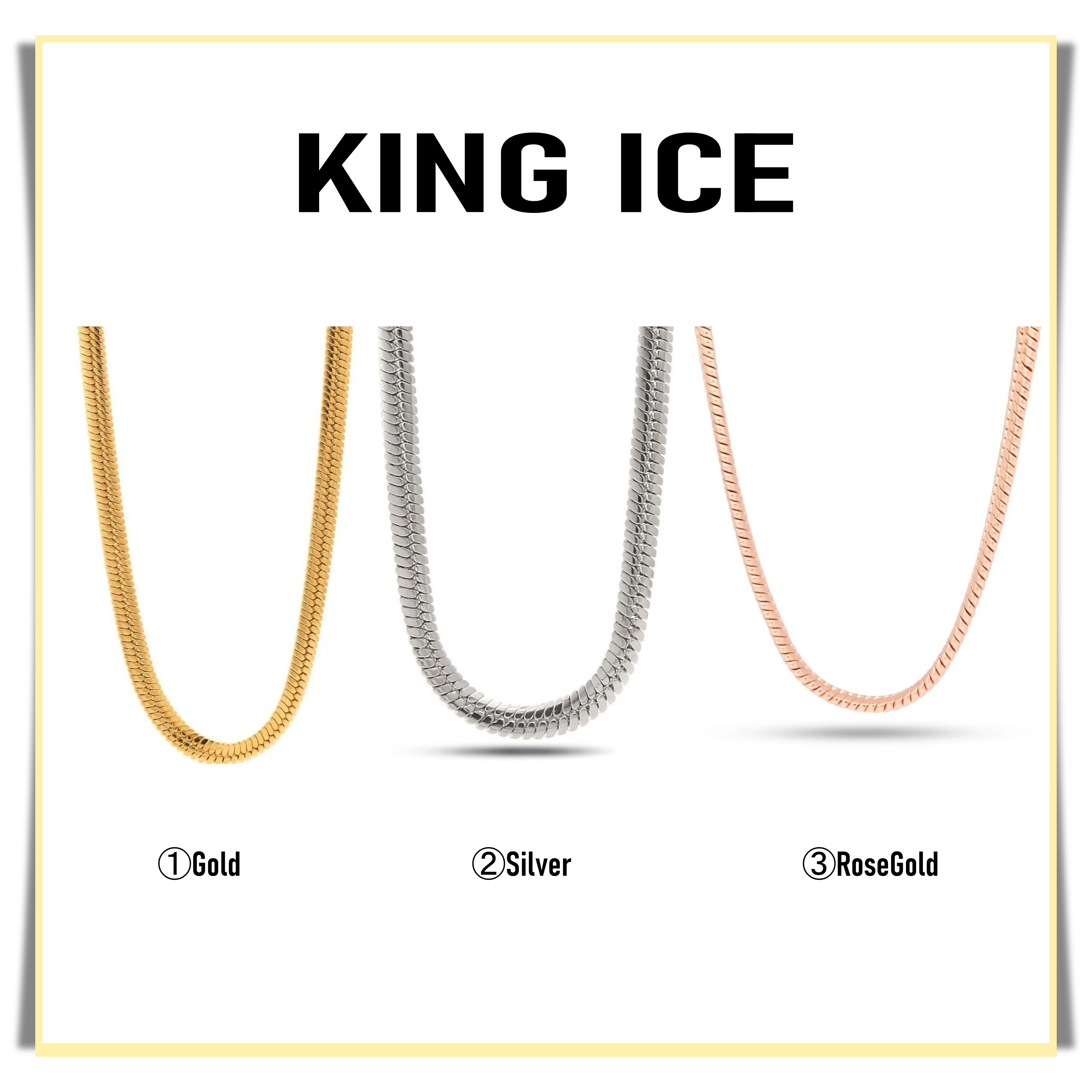 送料税込【King Ice】8MM THICK HERRINGBONE CHAIN (3色6サイズ)