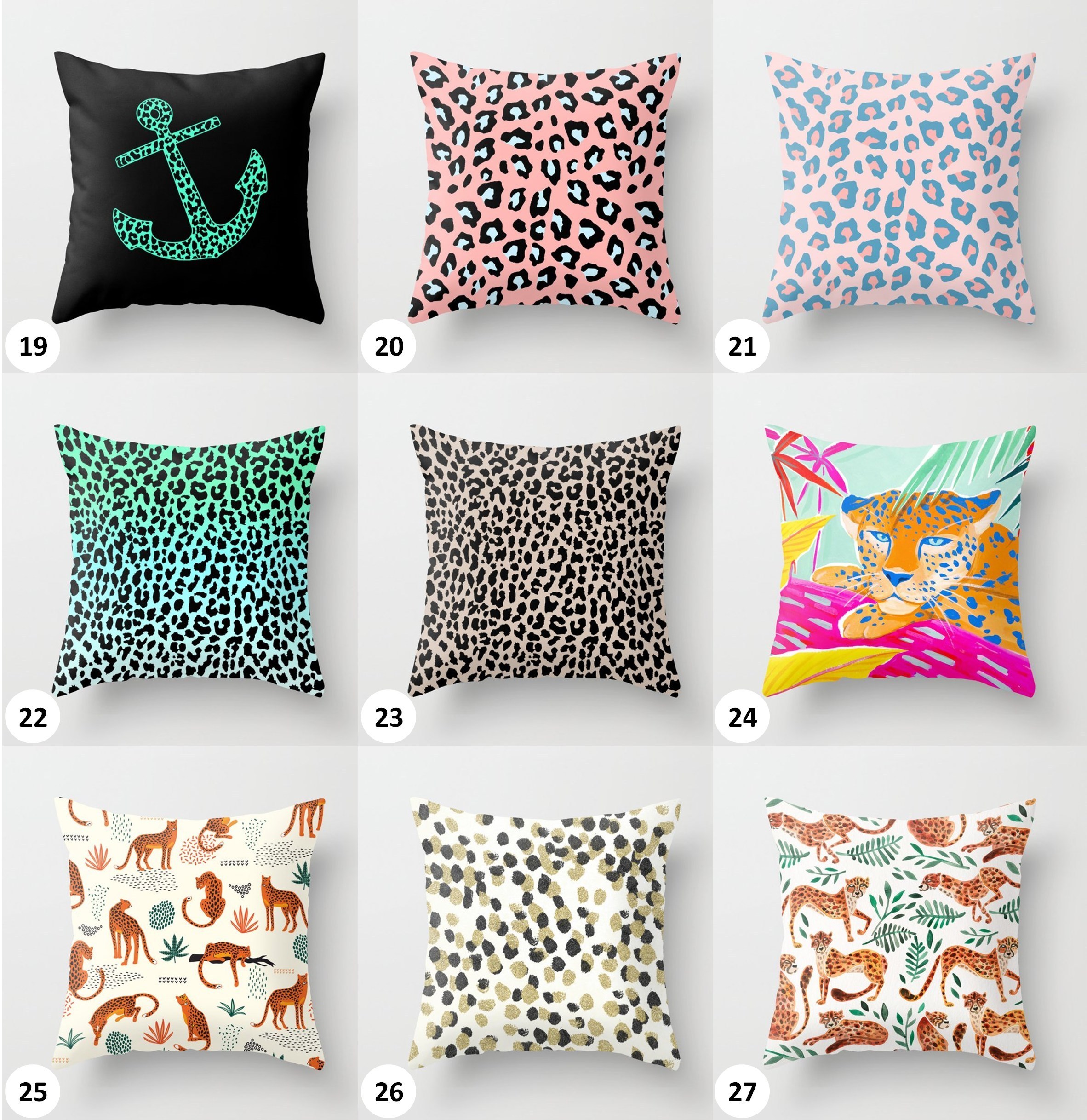 Society6 クッション・クッションカバー クッションカバー◆162種類◆レオパード Leopard 豹◆S:約40cm(4)