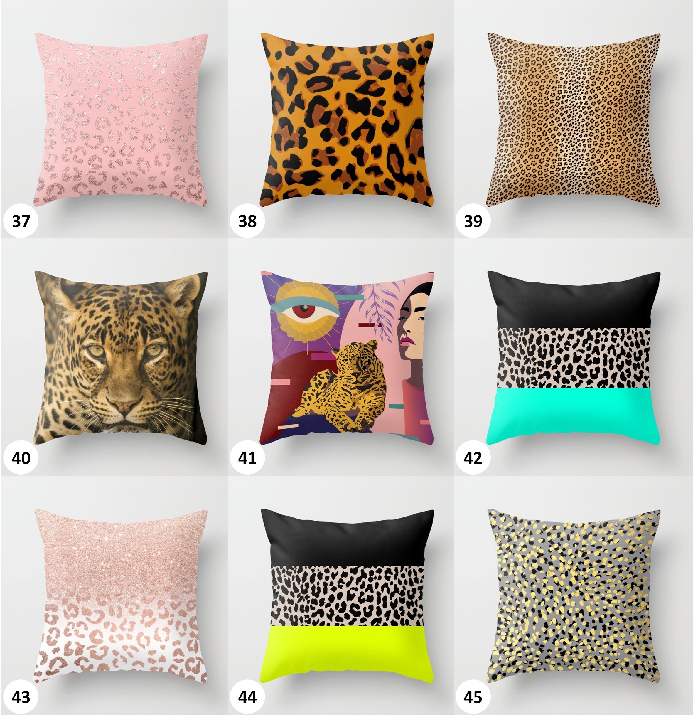 Society6 クッション・クッションカバー クッションカバー◆162種類◆レオパード Leopard 豹◆S:約40cm(6)