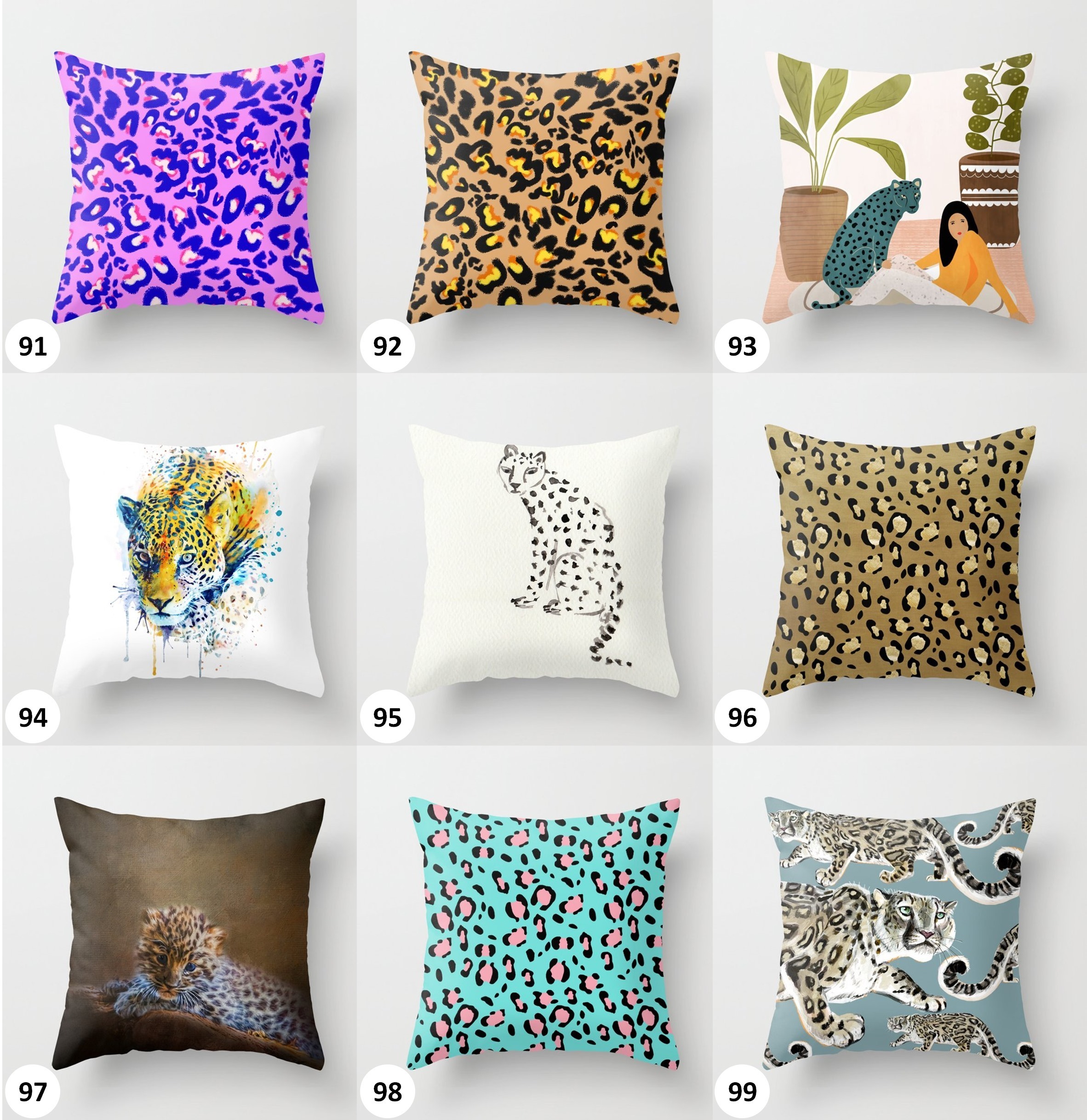 Society6 クッション・クッションカバー クッションカバー◆162種類◆レオパード Leopard 豹◆S:約40cm(12)