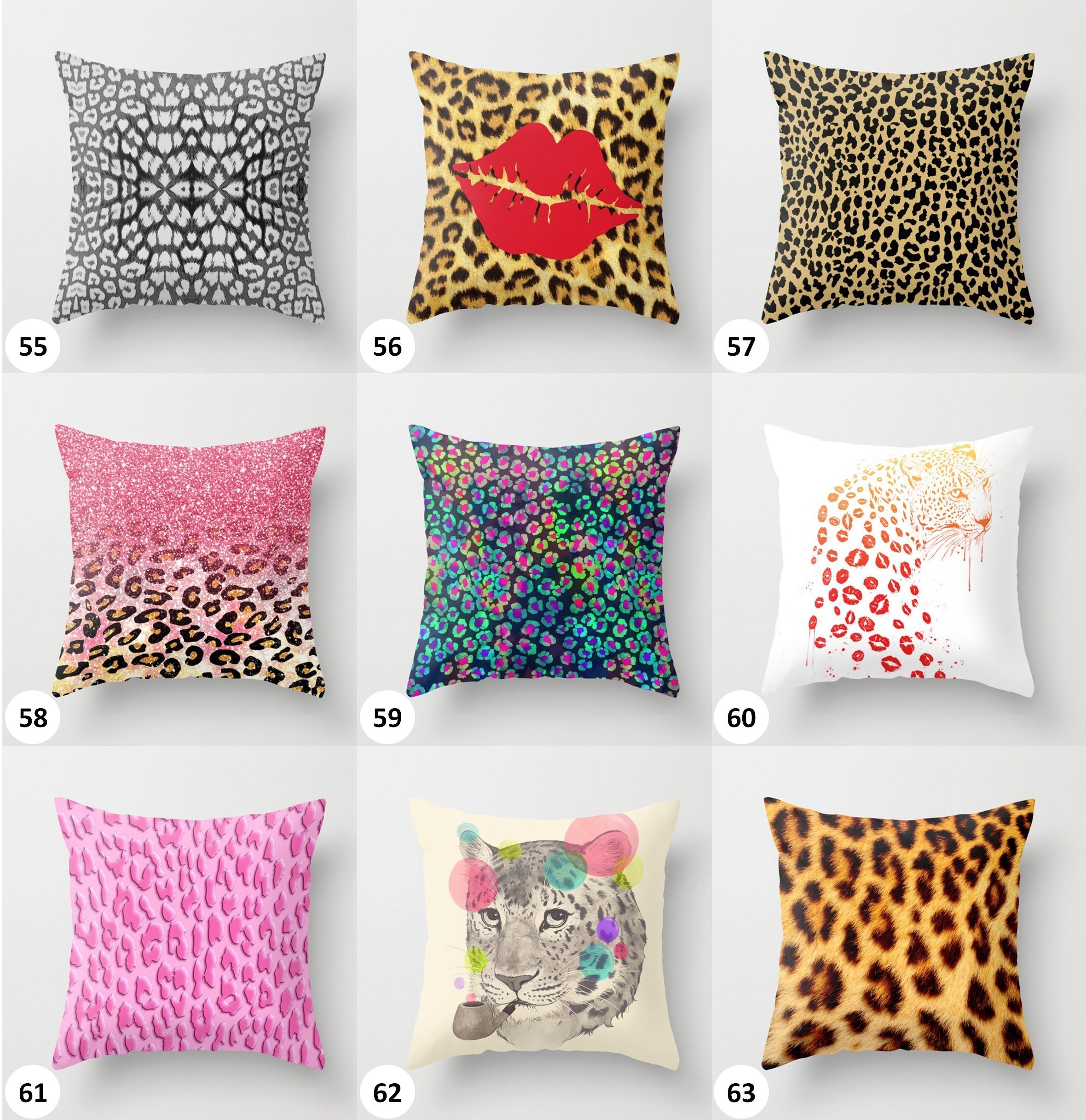 Society6 クッション・クッションカバー クッションカバー◆162種類◆レオパード Leopard 豹◆XL:約60cm(8)