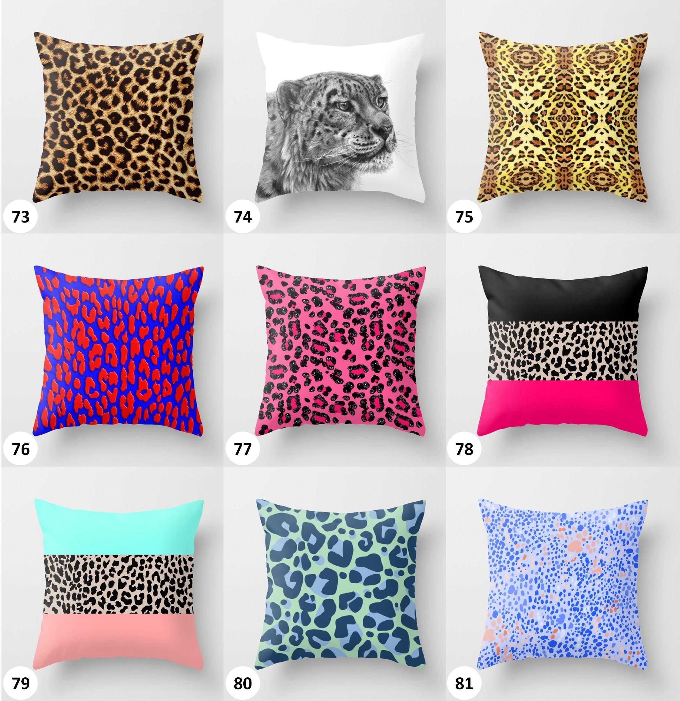 Society6 クッション・クッションカバー クッションカバー◆162種類◆レオパード Leopard 豹◆XL:約60cm(10)